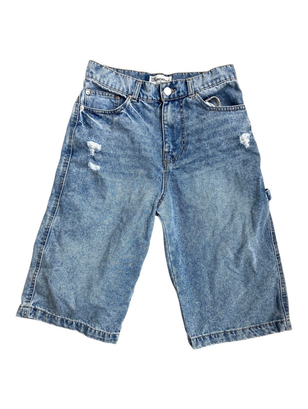 No Boundaries Men’s 28 Baggy Y2K Distressed Carpenter Denim Jean Shorts Jorts